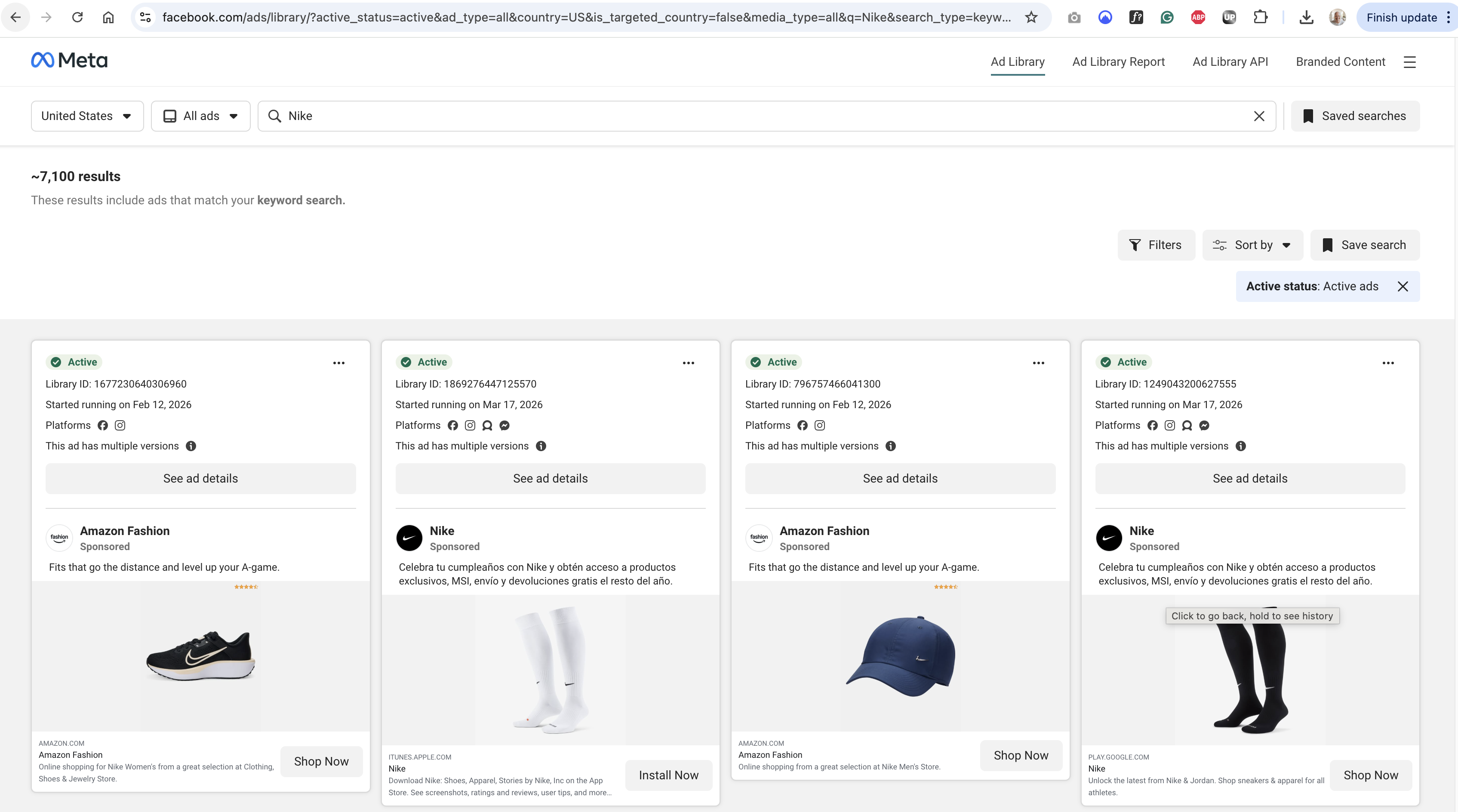 Meta ad library
