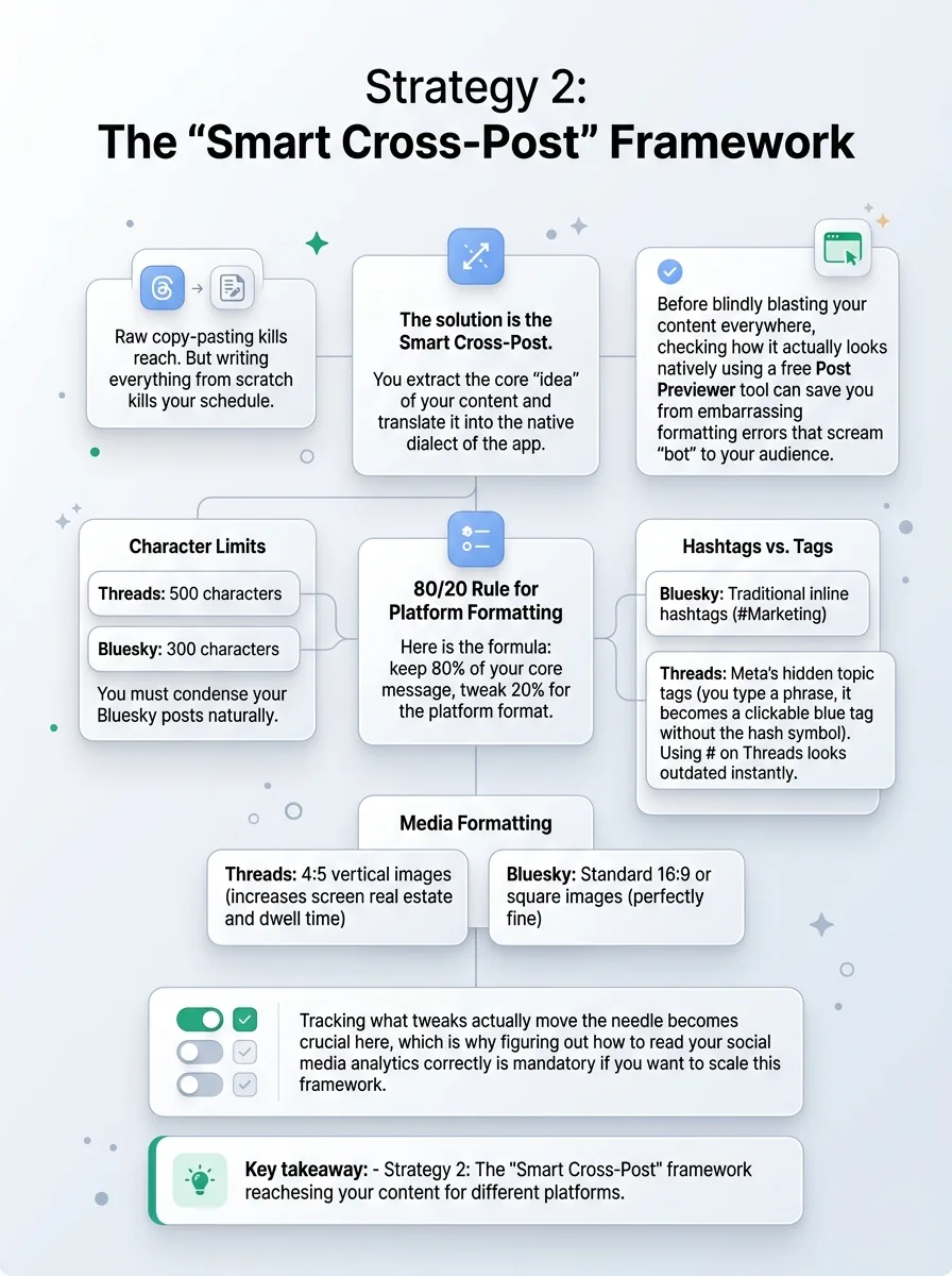 Strategy 2: The 'Smart Cross-Post' Framework infographic
