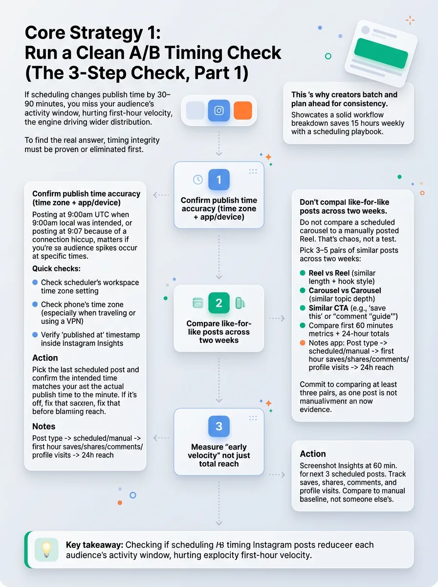 Does scheduling Instagram posts reduce reach? 3-step check