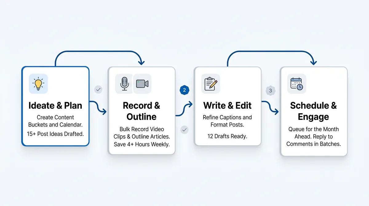 The 3-Part LinkedIn Batching Content Workflow System | SocialCal