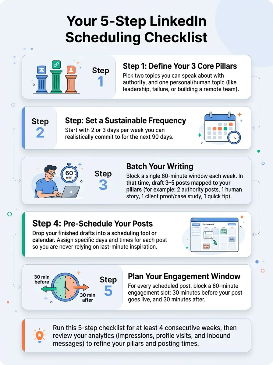 Your 5-Step LinkedIn Scheduling Checklist