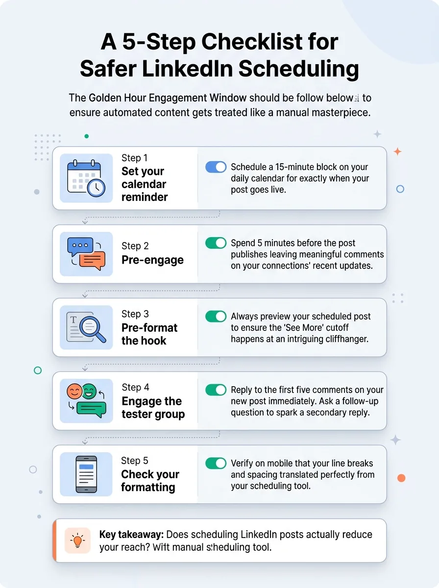 A 5-Step Checklist for Safer LinkedIn Scheduling